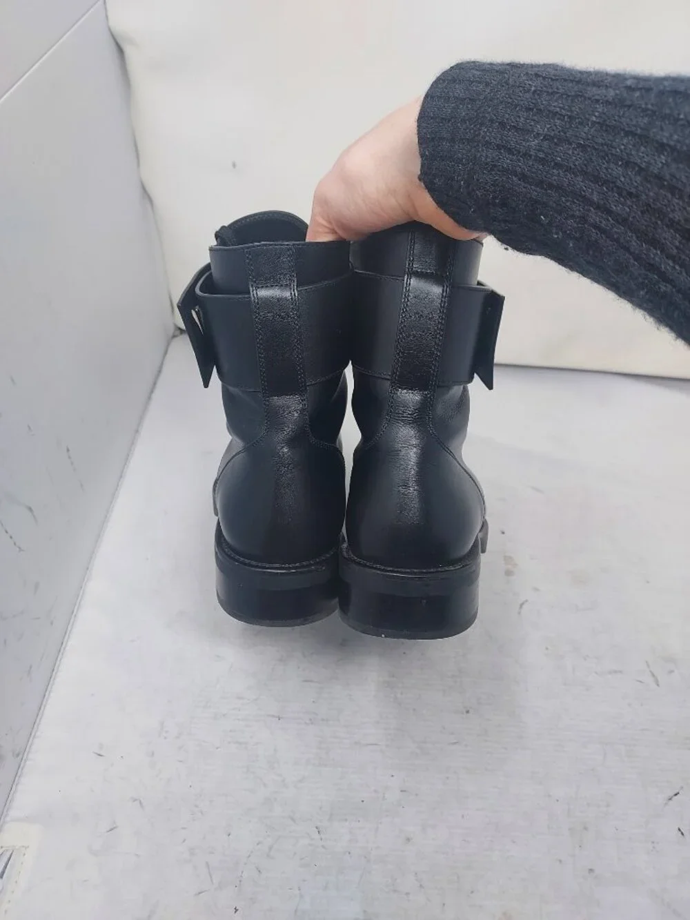 Louis Vuitton Black Leather Wonderland Ranger Combat Boot